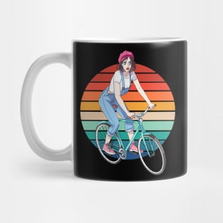 Girl Cyclist Female Bicycle Rider Bike Lover Gift Mug